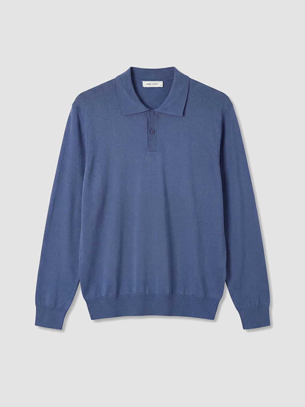 İndigo Polo Yaka Erkek Triko Kazak-1