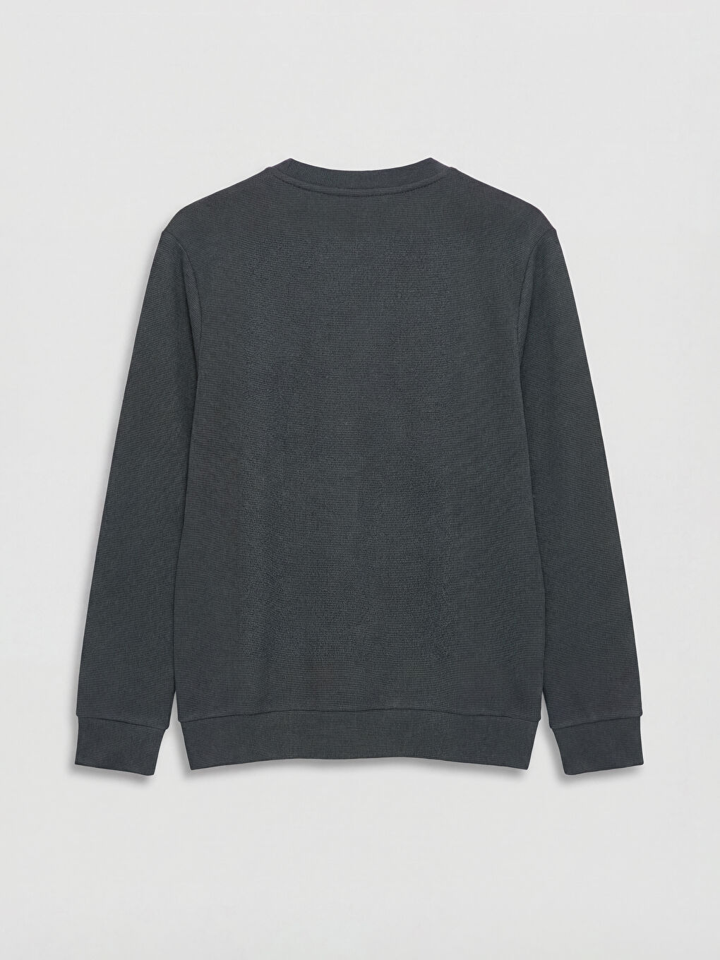 Antrasit Bisiklet Yaka Baskılı Erkek Sweatshirt-6