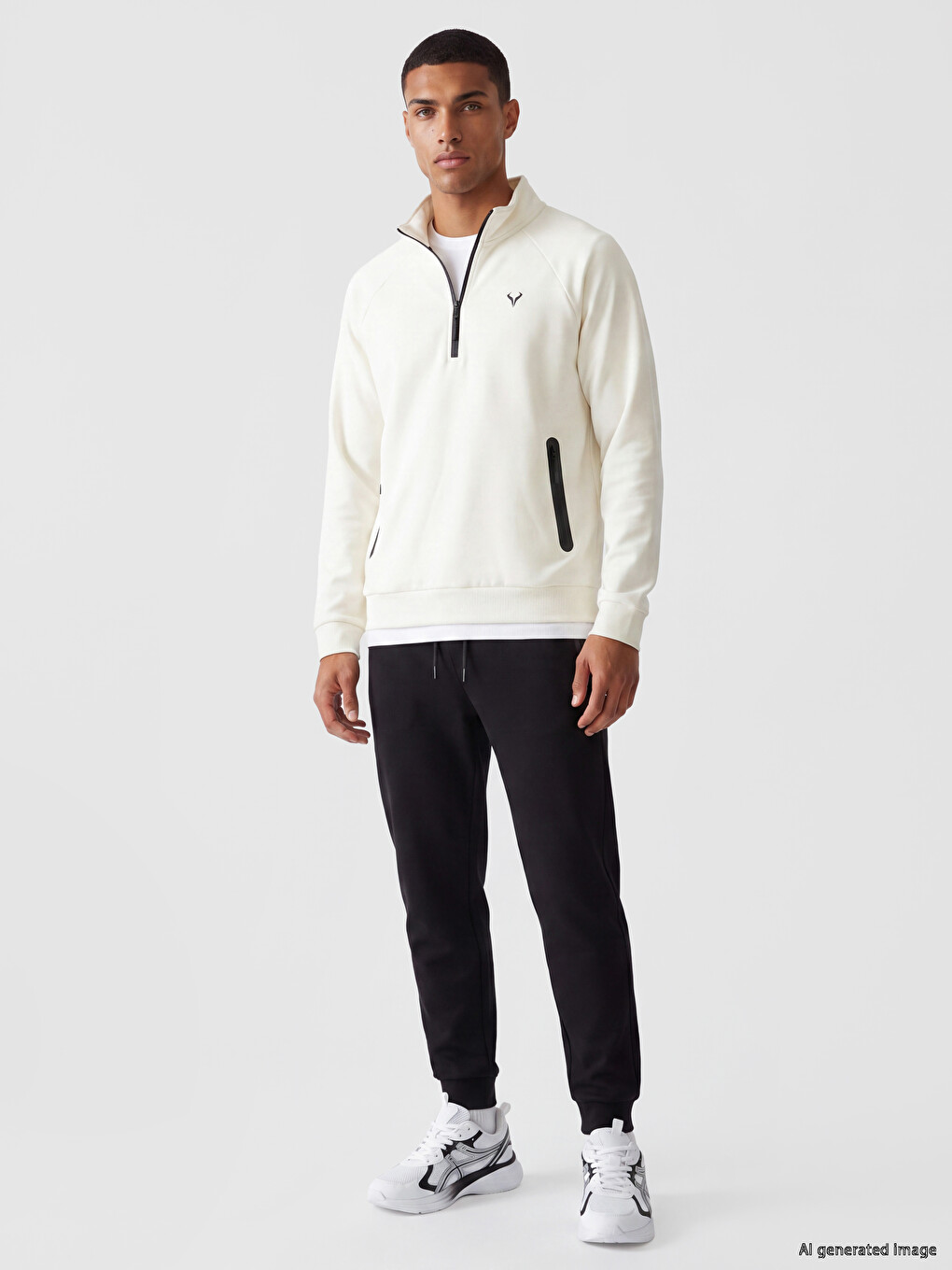 Man Ecru Sweatshirt-1