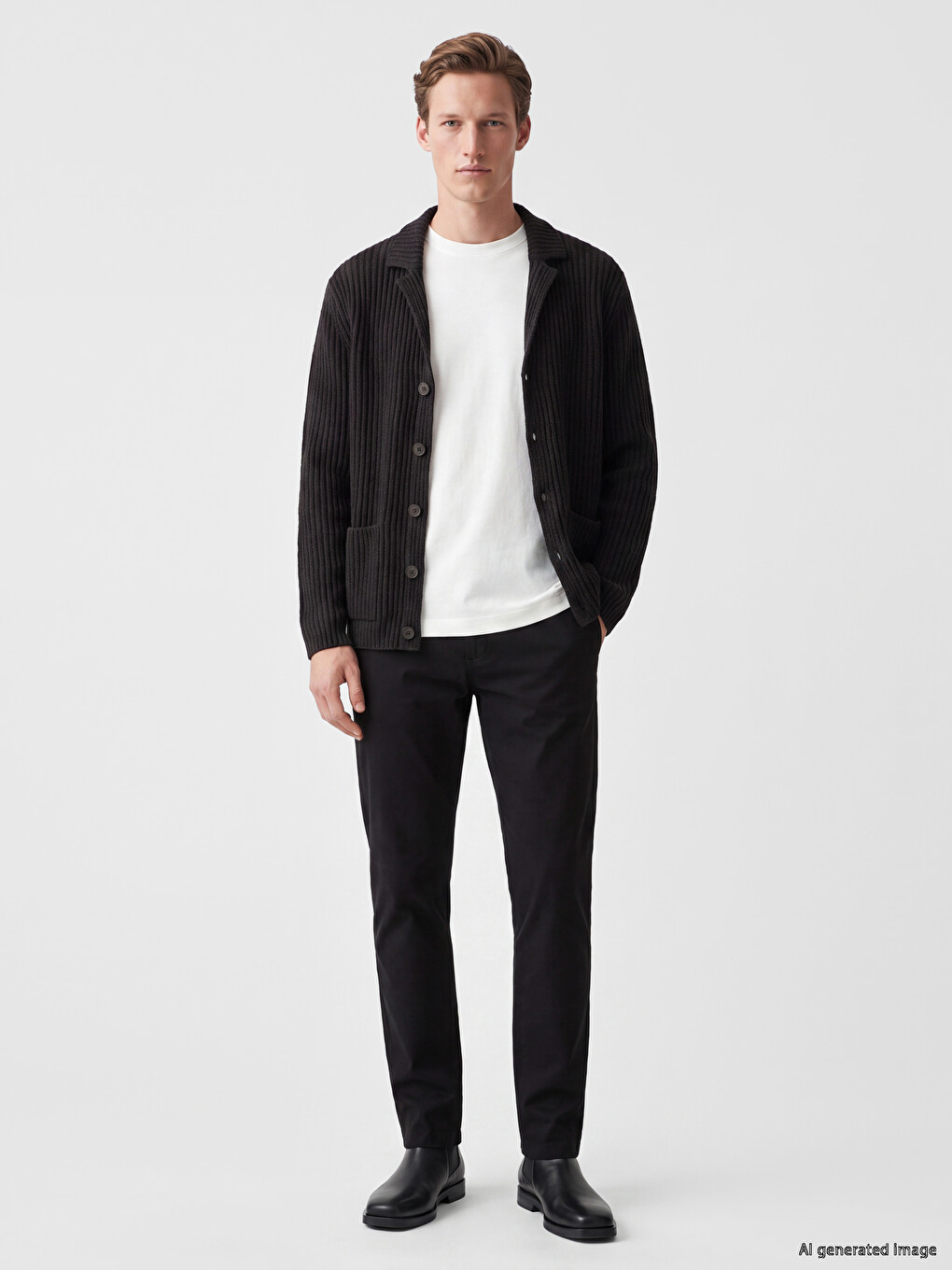Regular Fit Jacket Collar Men's Knitwear Cardigan-1