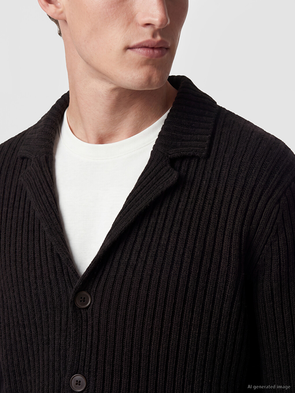 Regular Fit Jacket Collar Men's Knitwear Cardigan-2