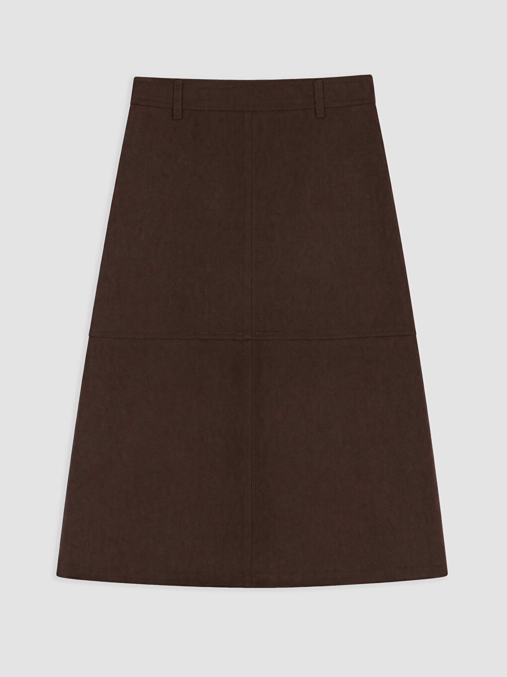 High Waist A Cut Suede Look Skirt-5
