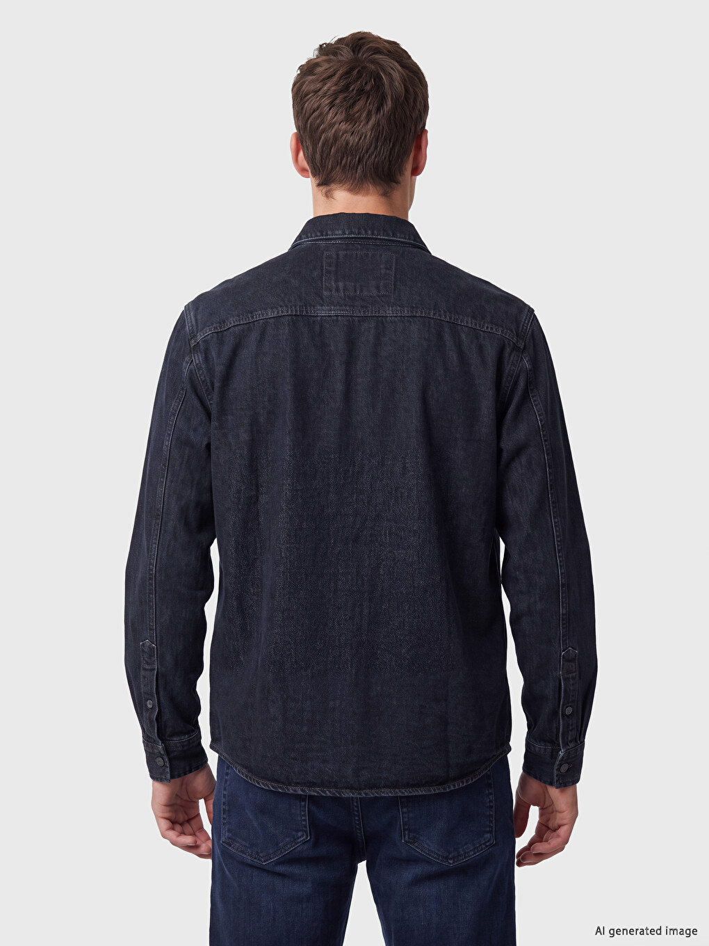 İndigo Relax Fit Erkek Jean Gömlek-3