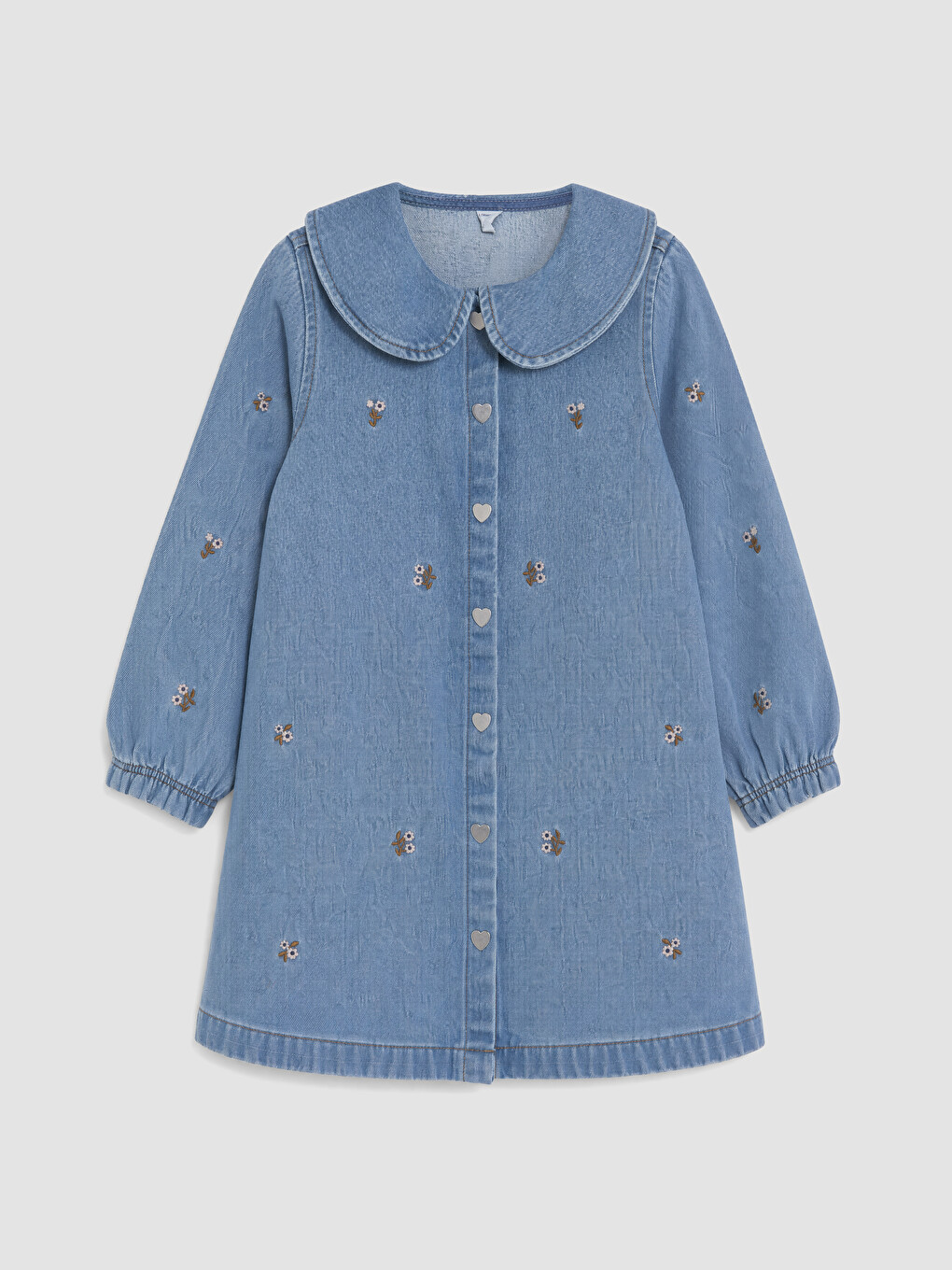 Peter Pan Collar Embroidered Girls' Dress