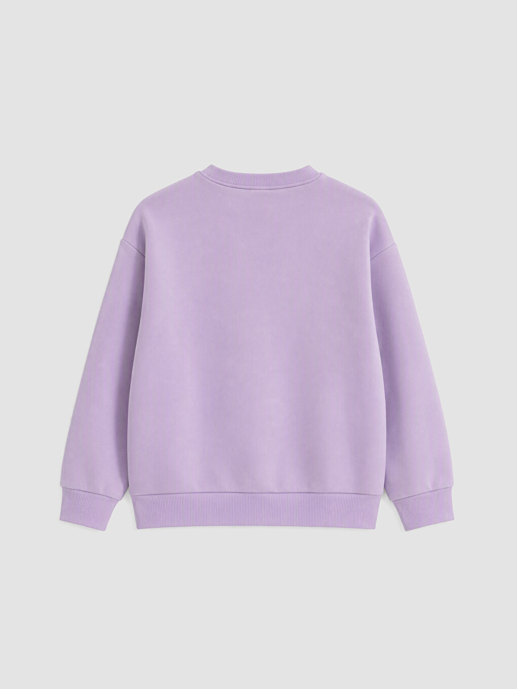 Lila Bisiklet Yaka Nakışlı Kız Çocuk Sweatshirt-2
