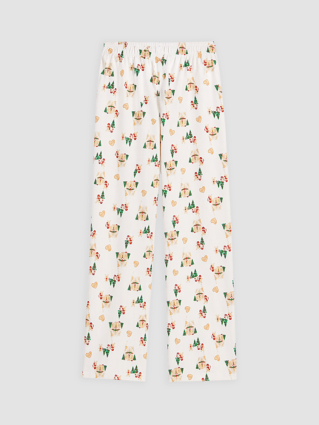 Ekru Yeni Yıl Temalı Pijama Alt-1
