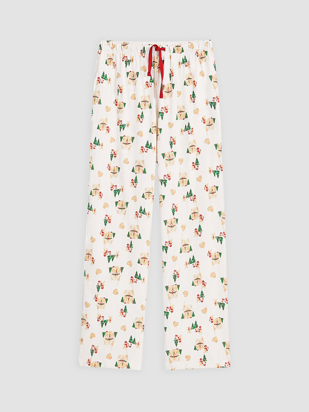 Ekru Yılbaşı Temalı Kadın Pijama Takımı-2