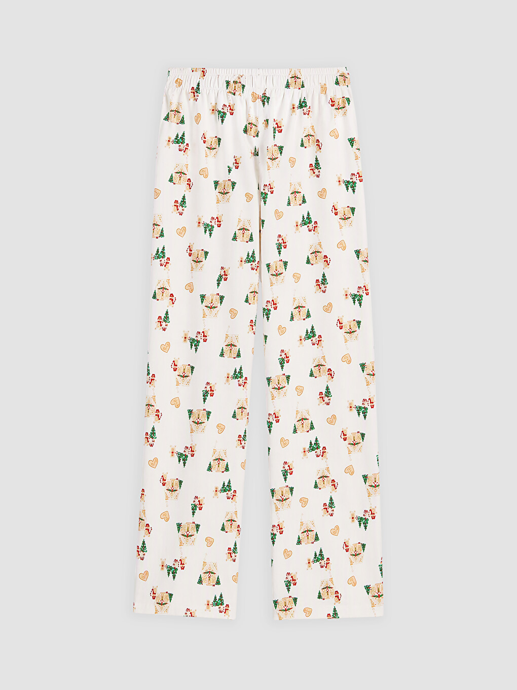 Ekru Yılbaşı Temalı Kadın Pijama Takımı-4