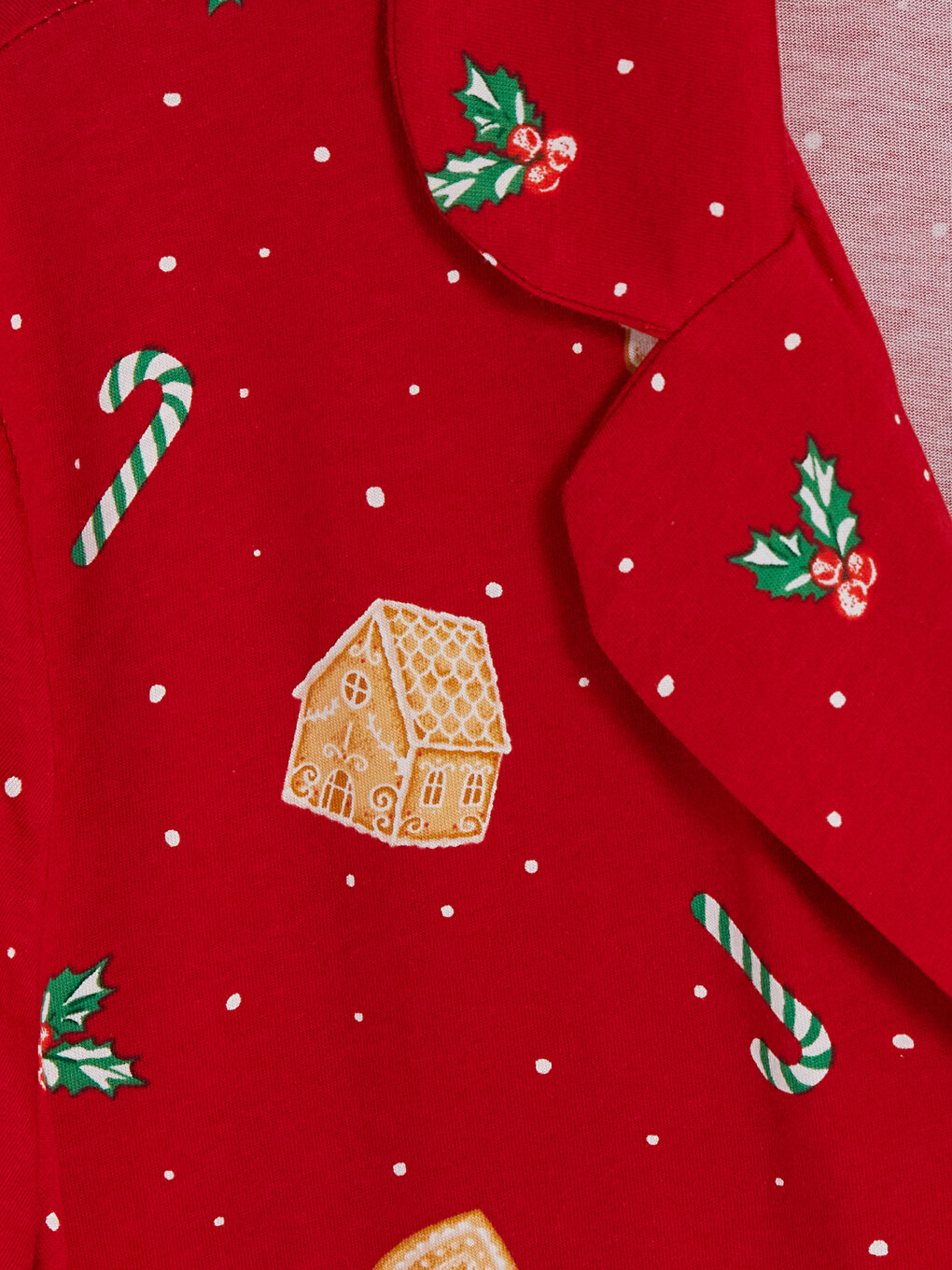 Kırmızı Yılbaşı Temalı Kadın Pijama Takımı-2