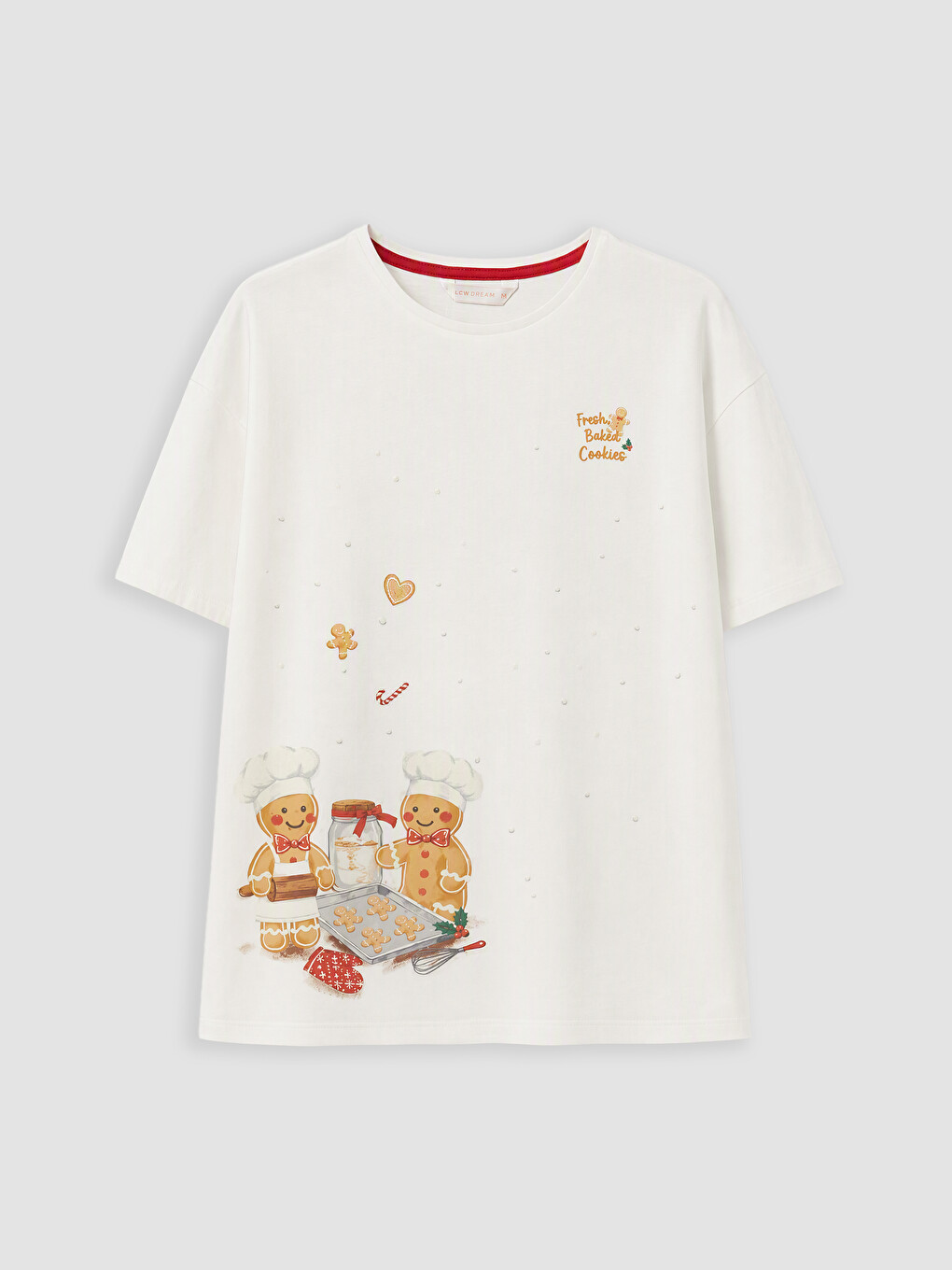 Kırmızı Yılbaşı Temalı Kadın Şortlu Pijama Takımı-1