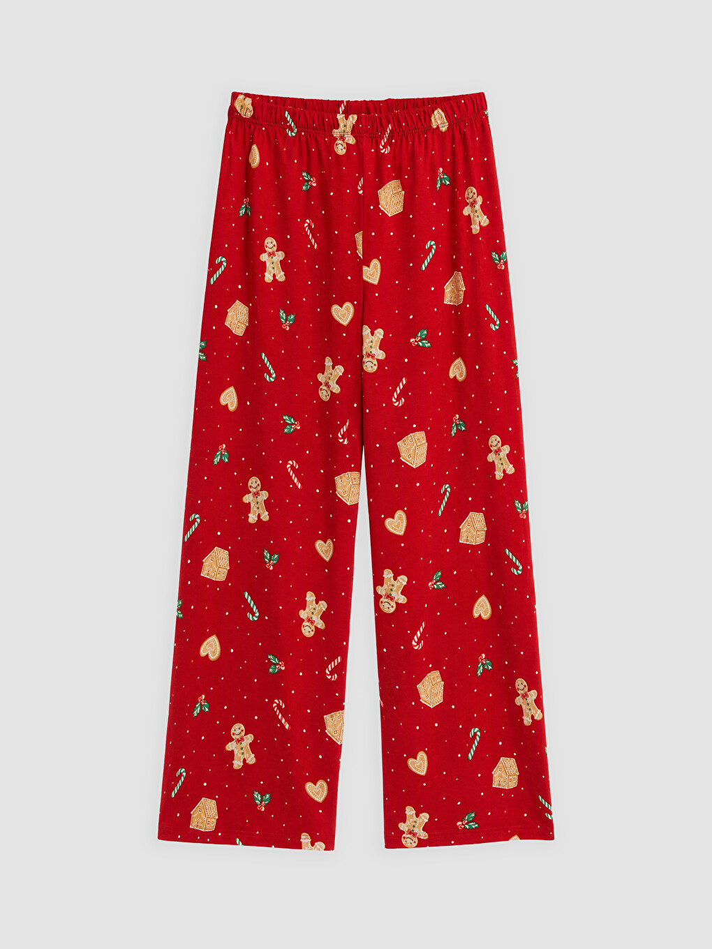 Kırmızı Yılbaşı Temalı Kadın Pijama Takımı-6