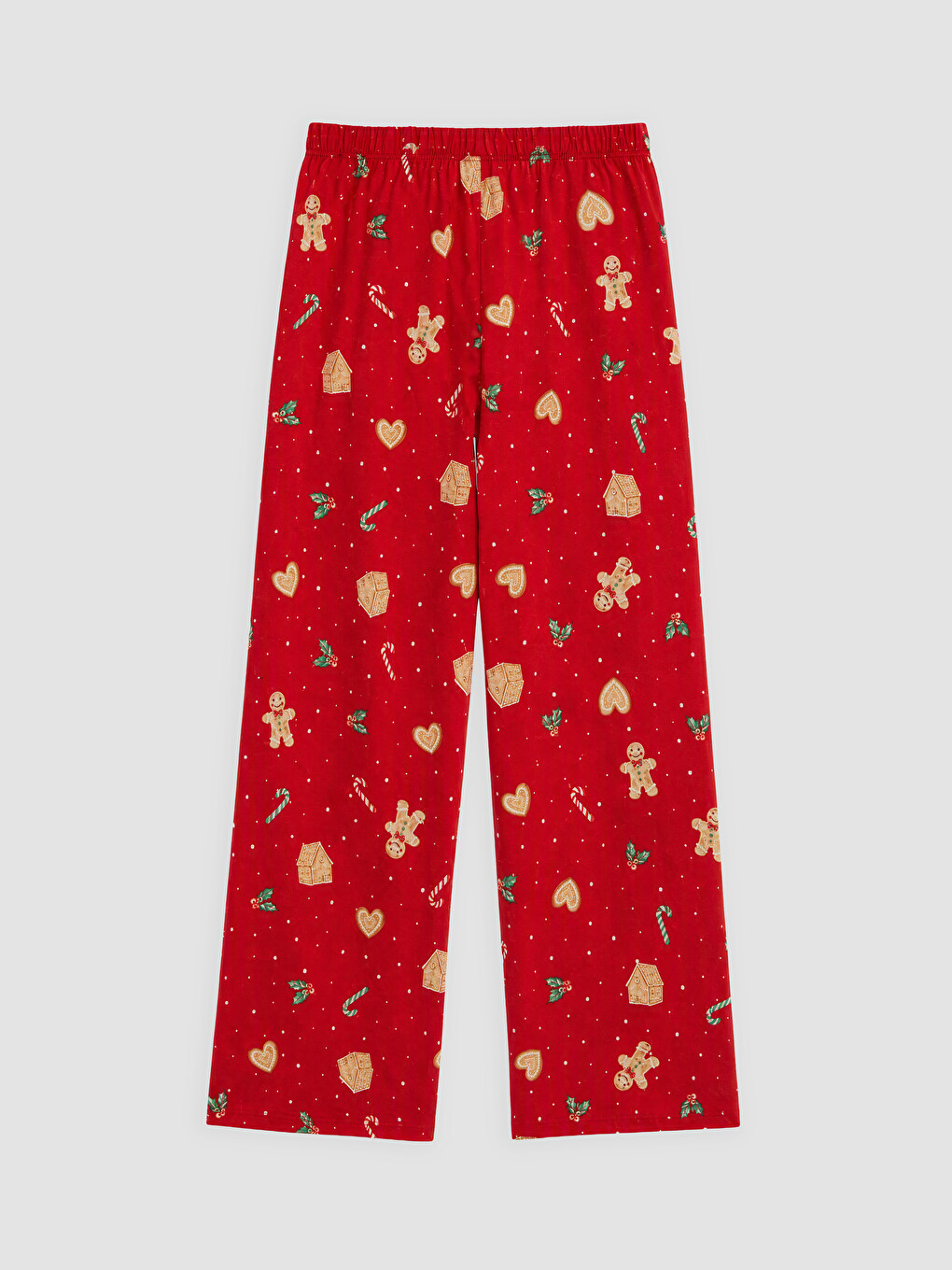Kırmızı Yılbaşı Temalı Kadın Pijama Takımı-8