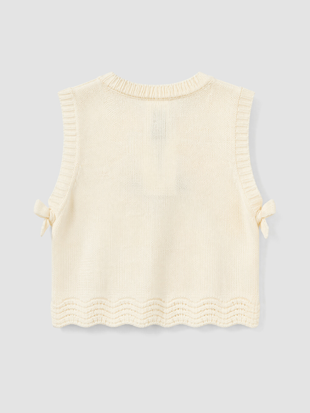 Crew Neck Embroidered Girls' Knitwear Sweater Vest-2