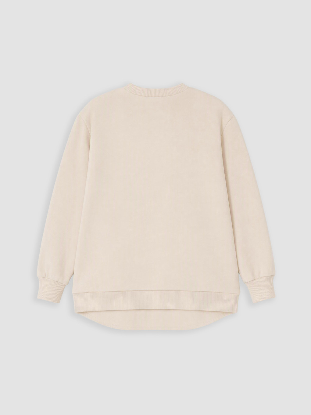 Gri Bisiklet Yaka Nakışlı Bebek Sweatshirt-1