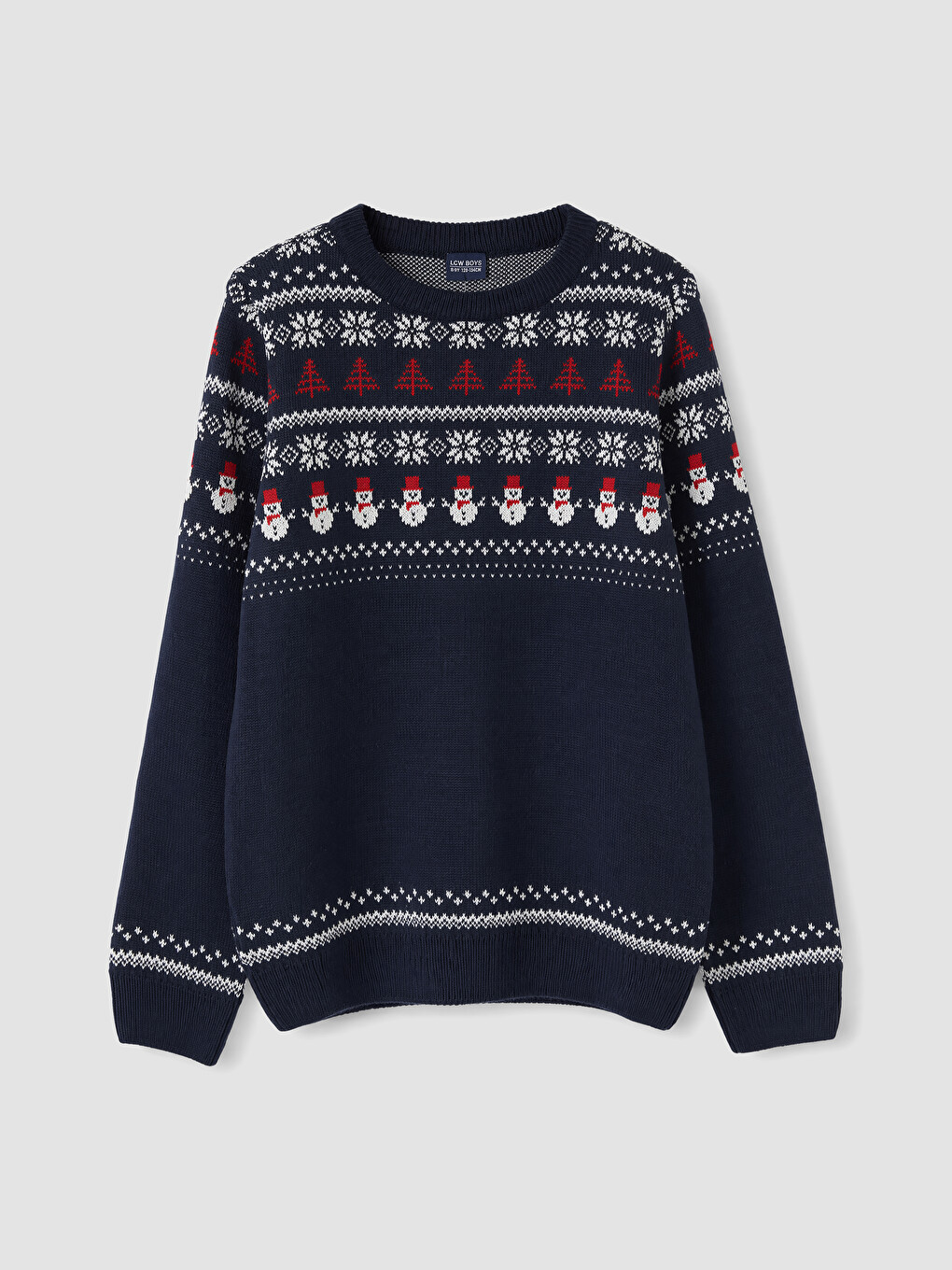 Crew Neck New Year's Themed Boys' Knitwear Sweater