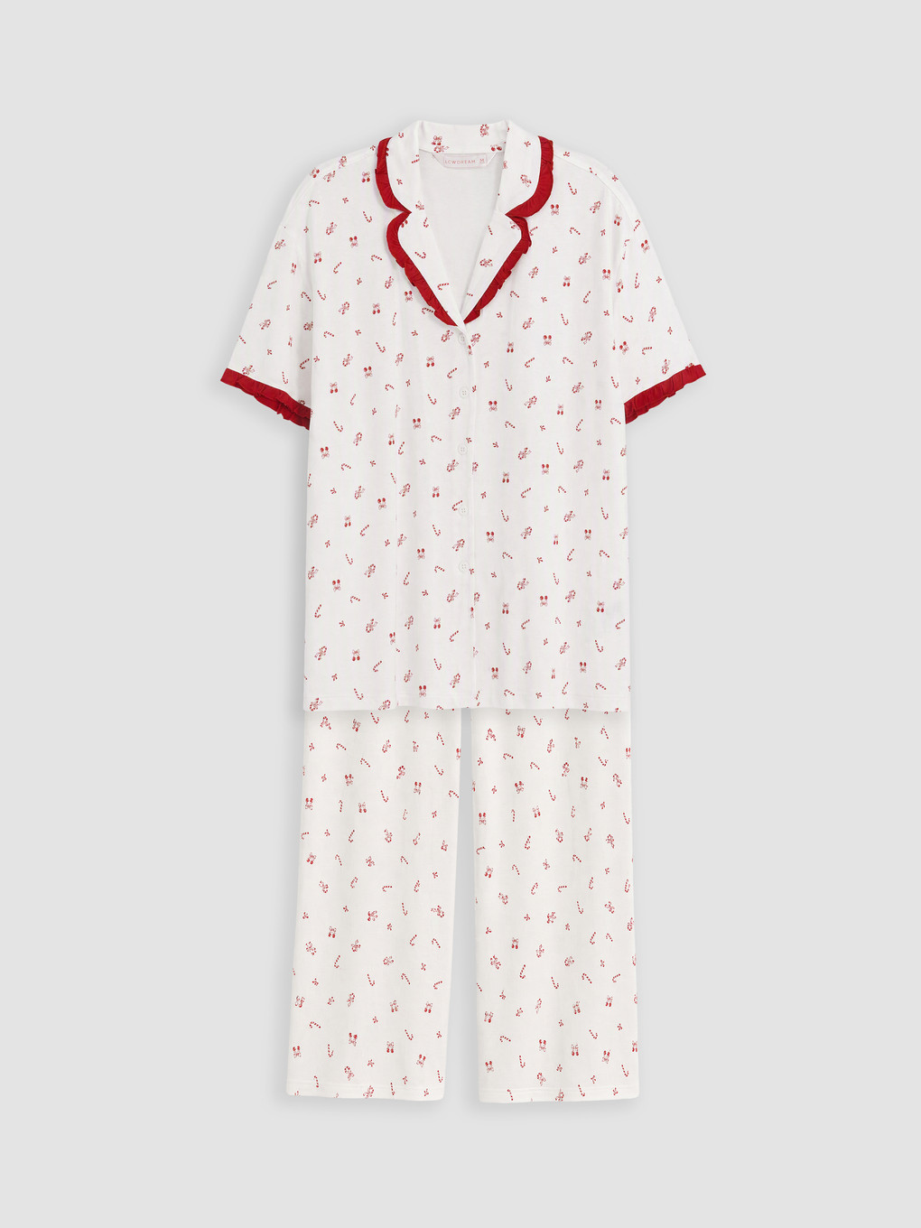 Ekru Yılbaşı Temalı Kadın Pijama Takım-4