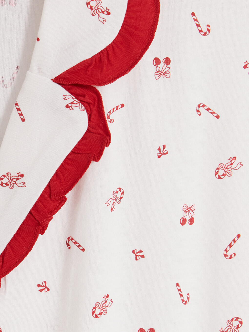 Ekru Yılbaşı Temalı Kadın Pijama Takım-6