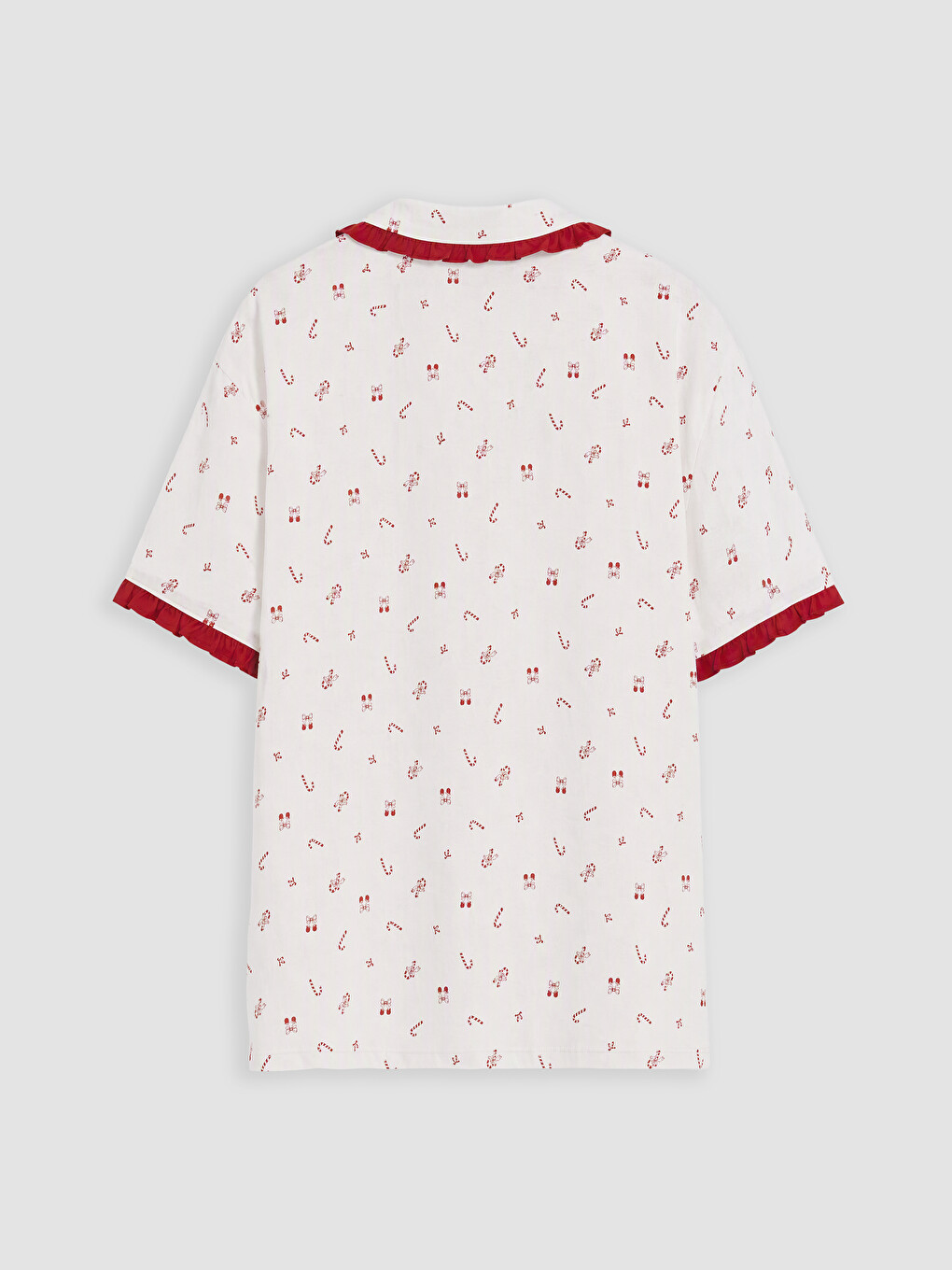 Ekru Yılbaşı Temalı Kadın Pijama Takım-7