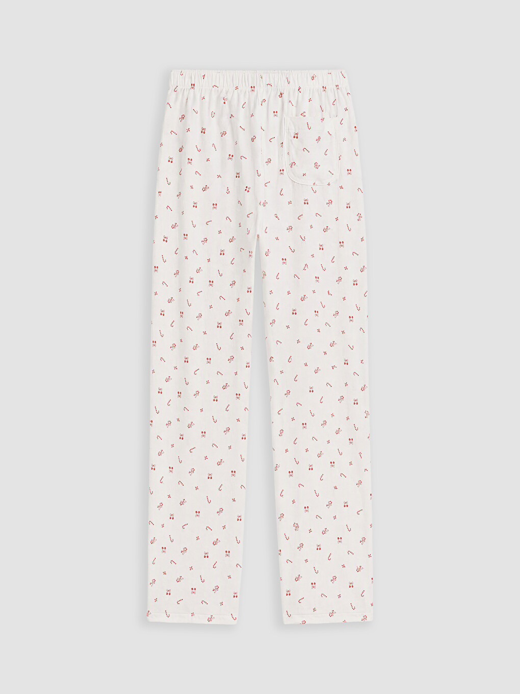 Ekru Yılbaşı Temalı Kadın Pijama Takım-10
