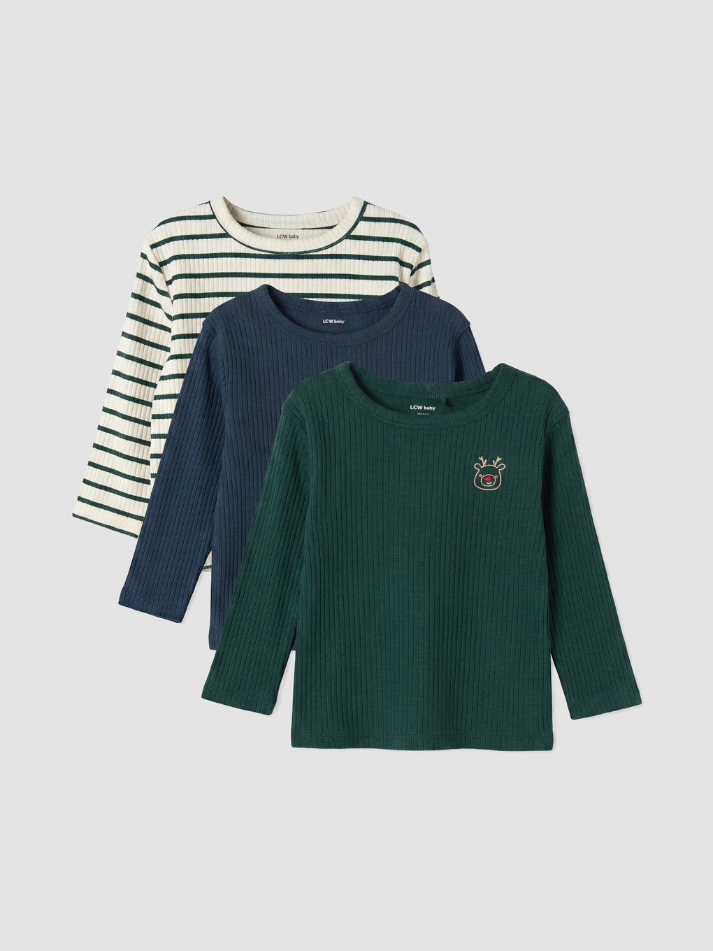 3-pack Baby Boys' Ribbed T-shirt