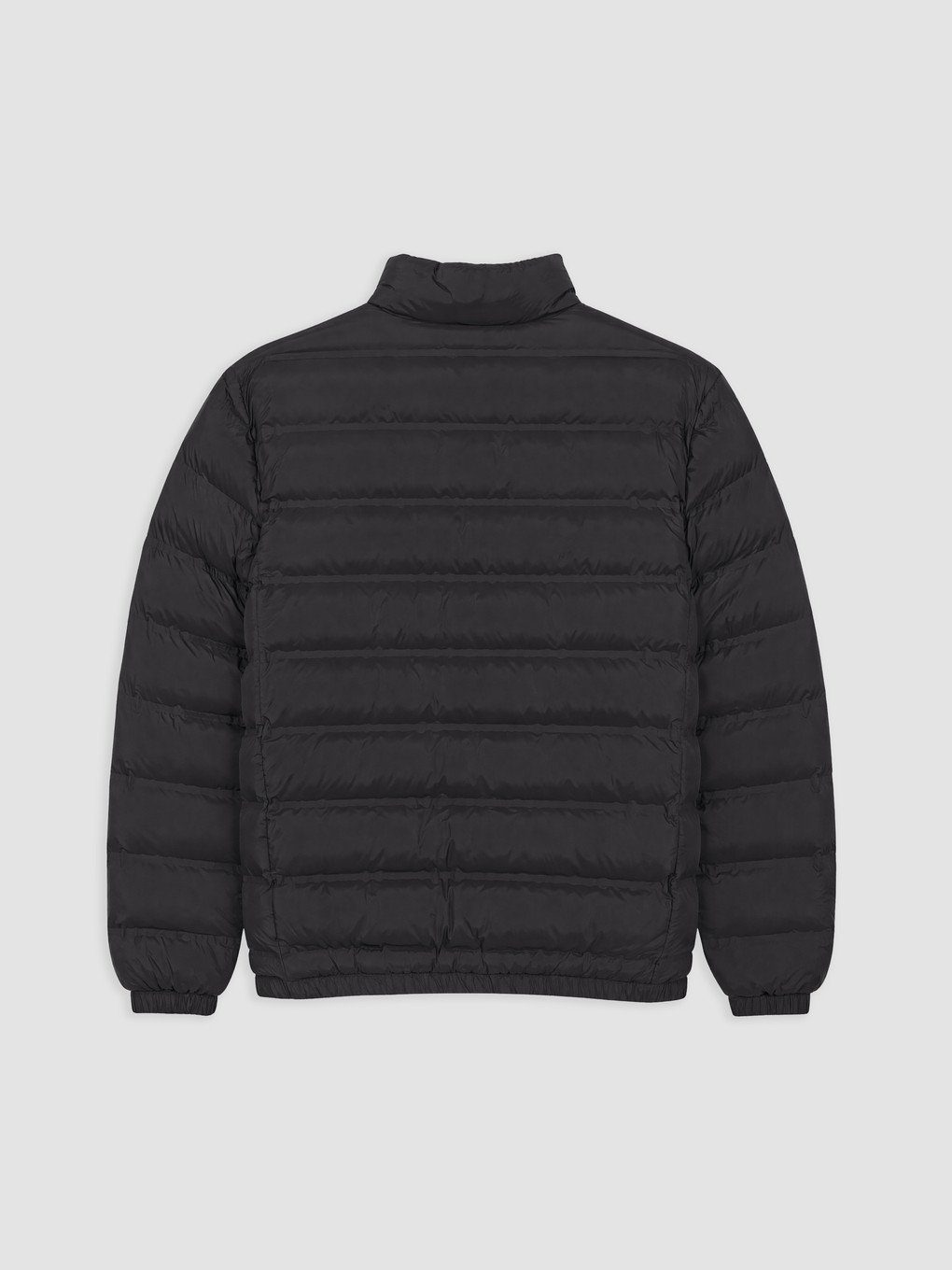 Siyah Regular Fit Dik Yaka Erkek Şişme Mont-1