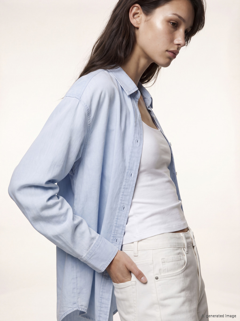 Oversize Women's Jean Shirt