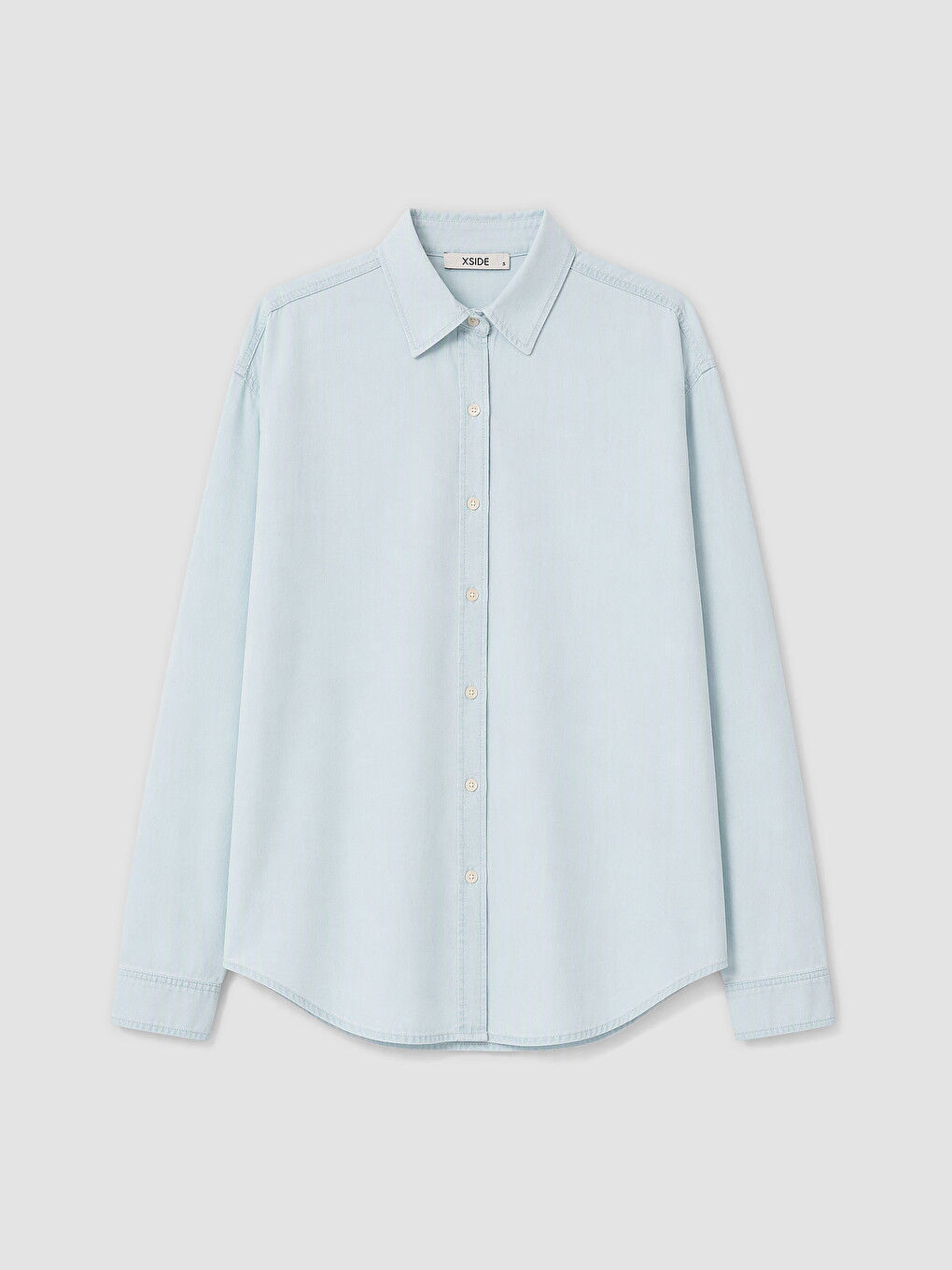 Mavi Oversize Kadın Jean Gömlek