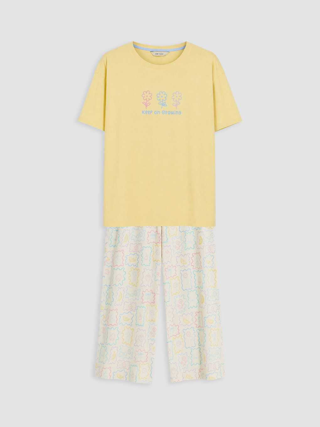 Crew Neck Floral Women's Pyjamas Set