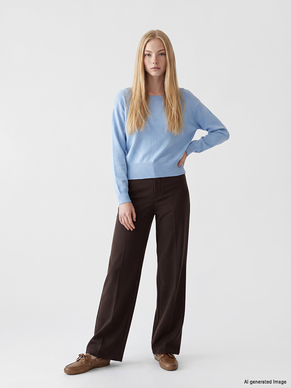 Slash Neck Women's Knitwear Sweater-1