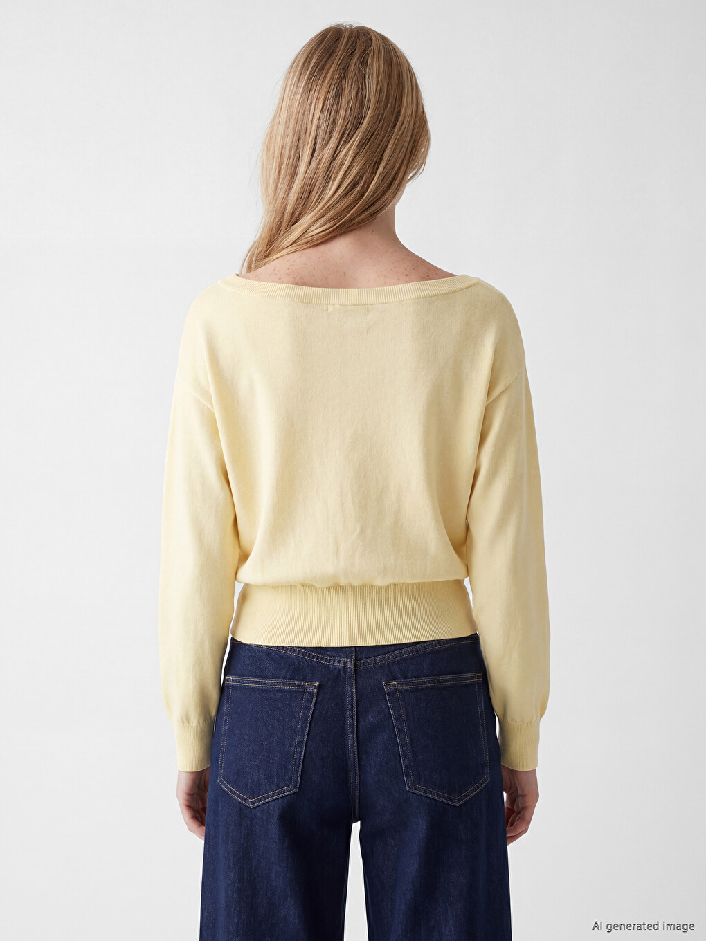 Slash Neck Women's Knitwear Sweater-3