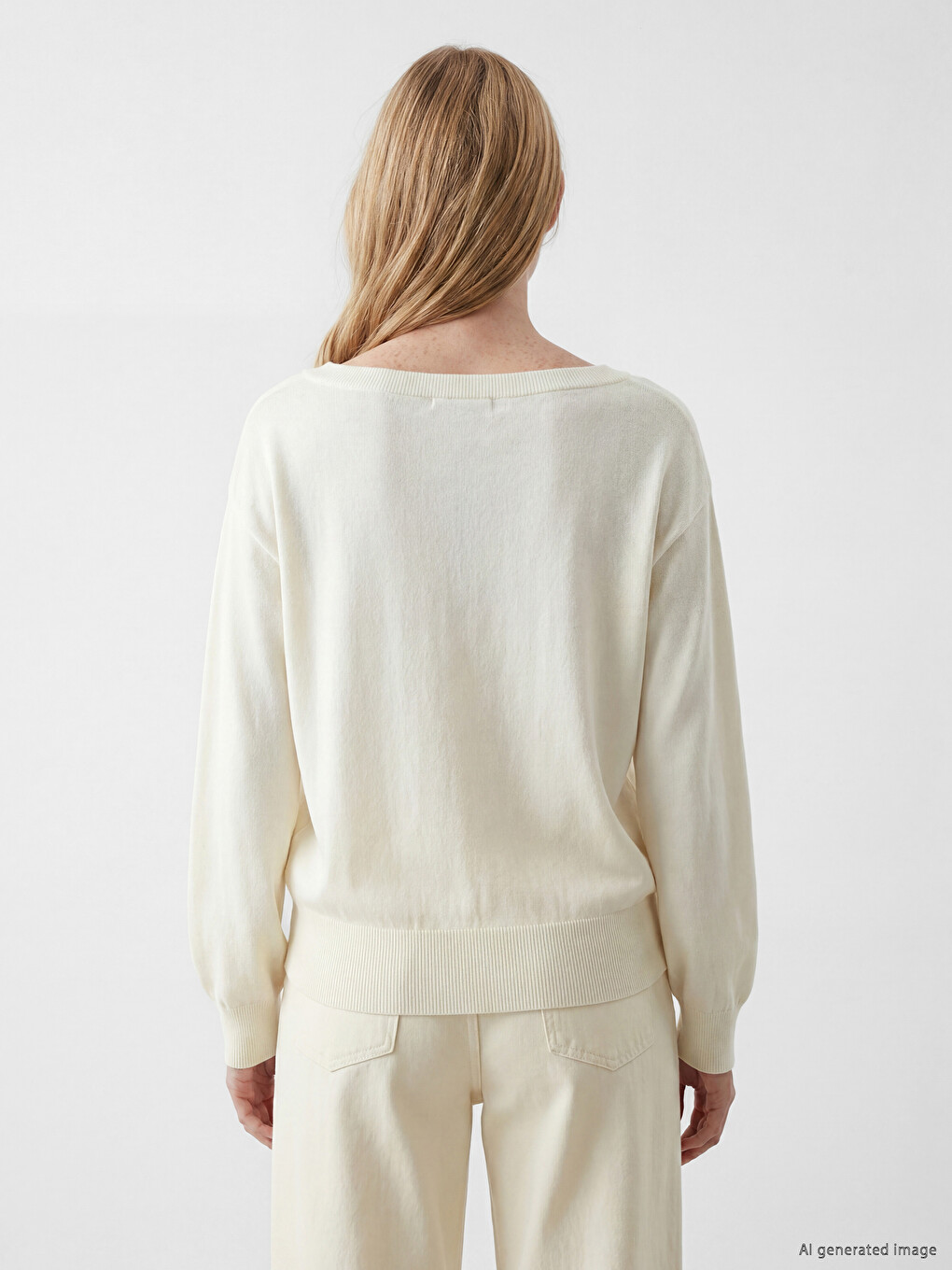 Slash Neck Women's Knitwear Sweater-3