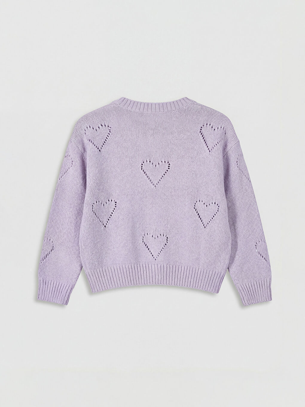 Lila Bisiklet Yaka Fiyonk Detaylı Kız Çocuk Triko Hırka-1