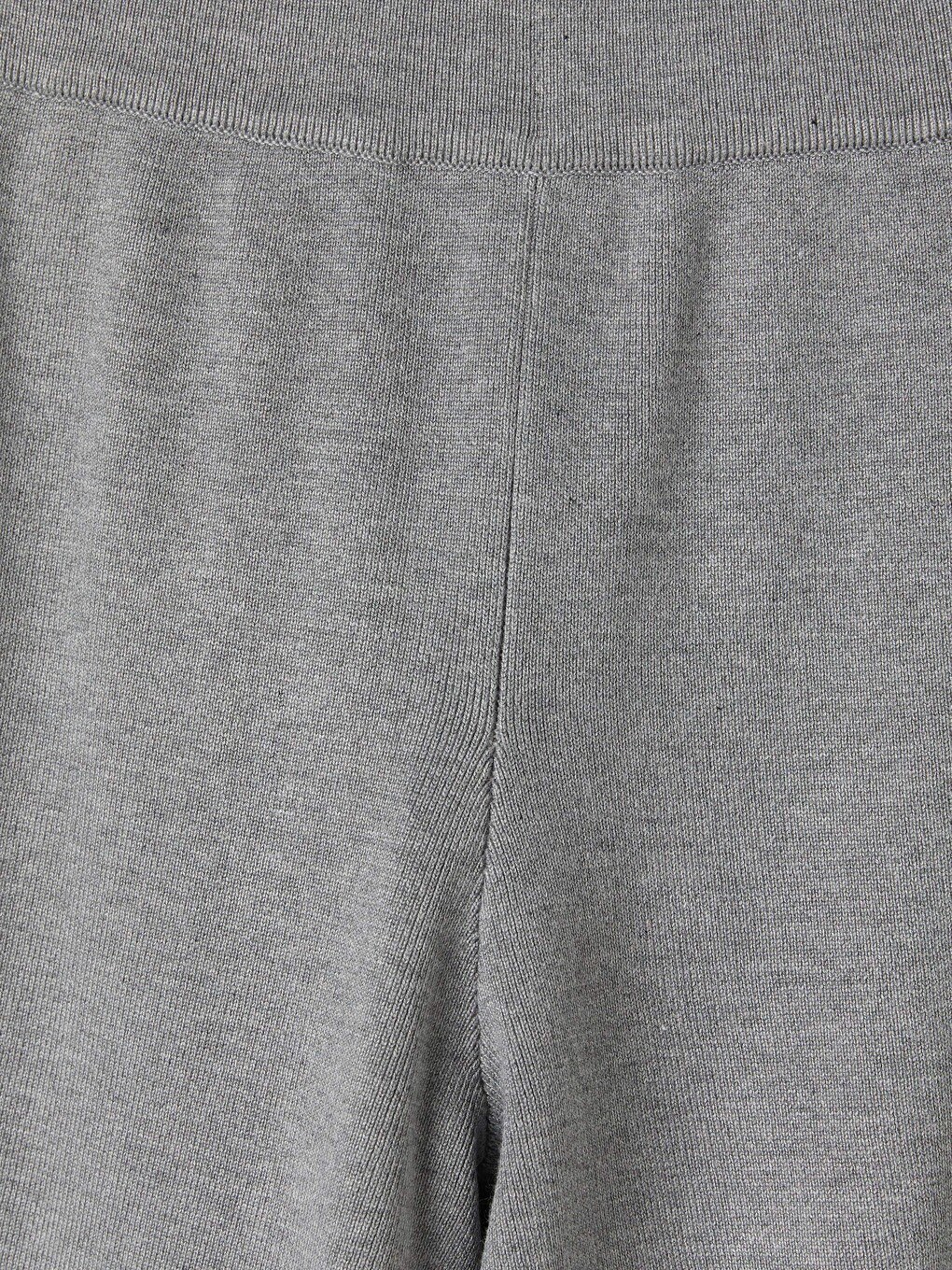 Gri Beli Lastikli Kadın Triko Pantolon-4
