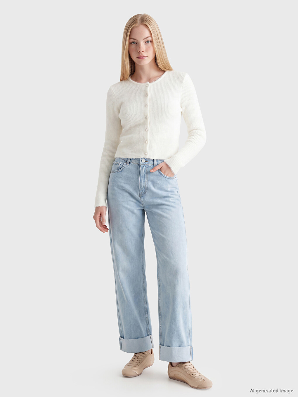Crew Neck Women's Knitwear Cardigan-1