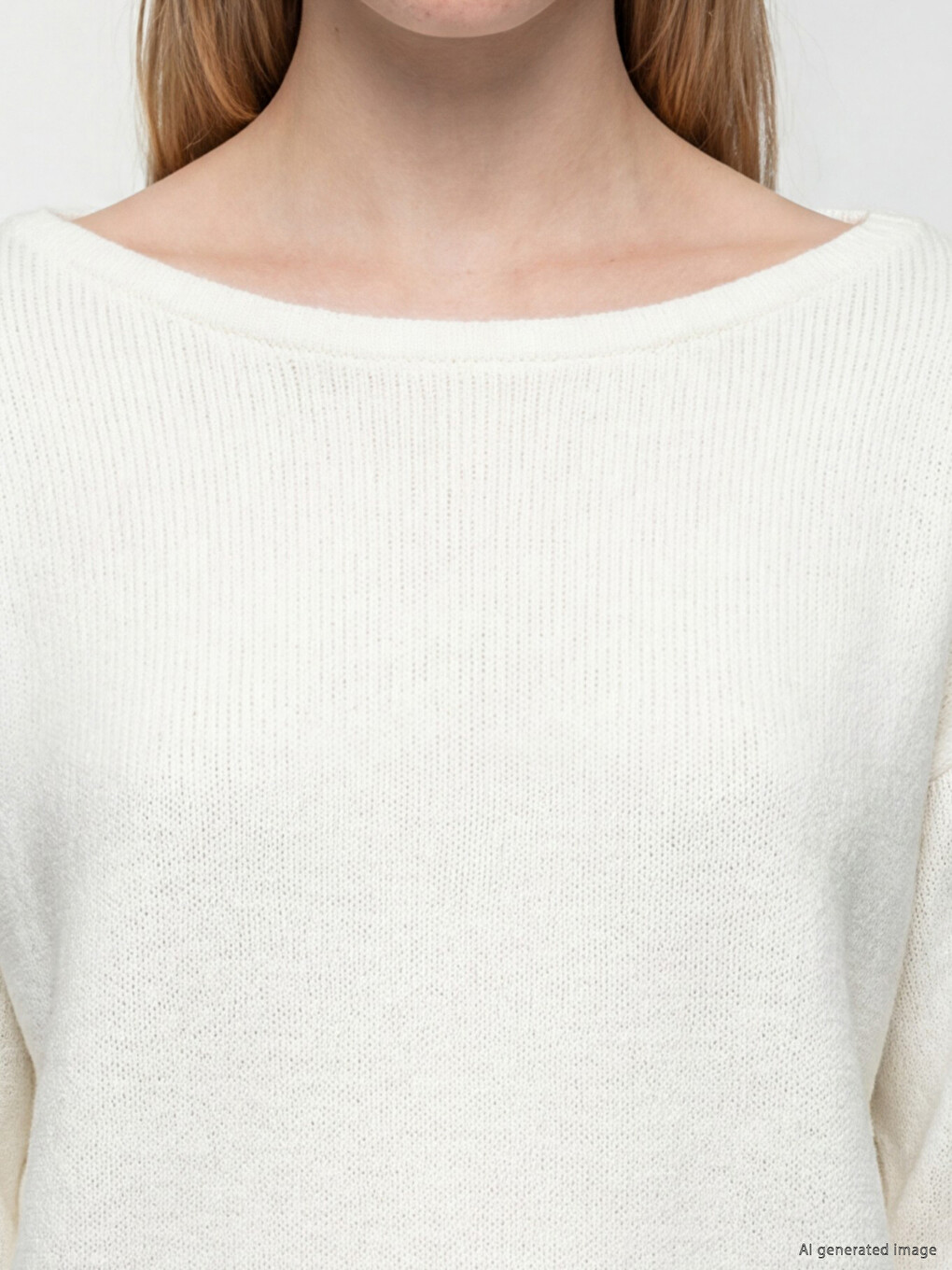 Slash Neck Women's Knitwear Sweater-2