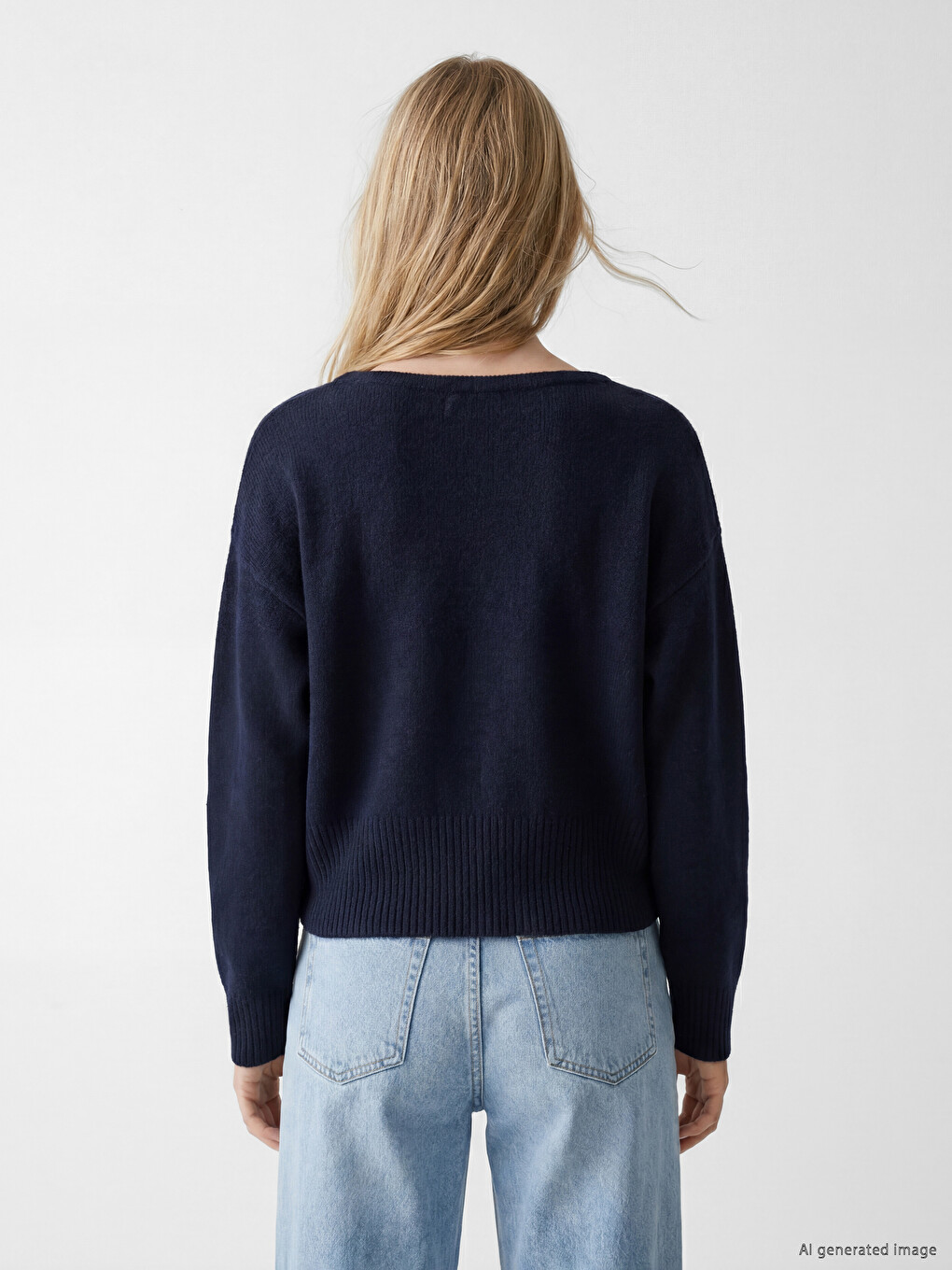 Slash Neck Women's Knitwear Sweater-3