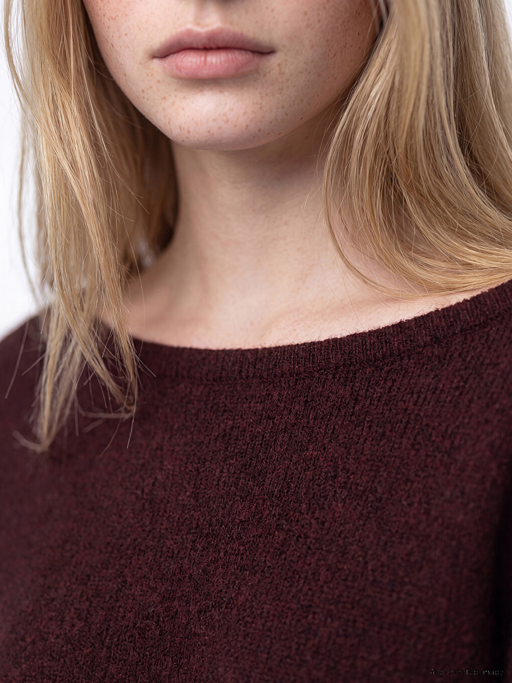 Slash Neck Women's Knitwear Sweater-2