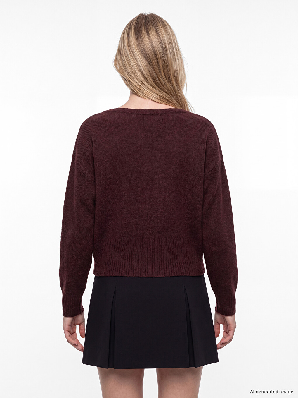 Slash Neck Women's Knitwear Sweater-3