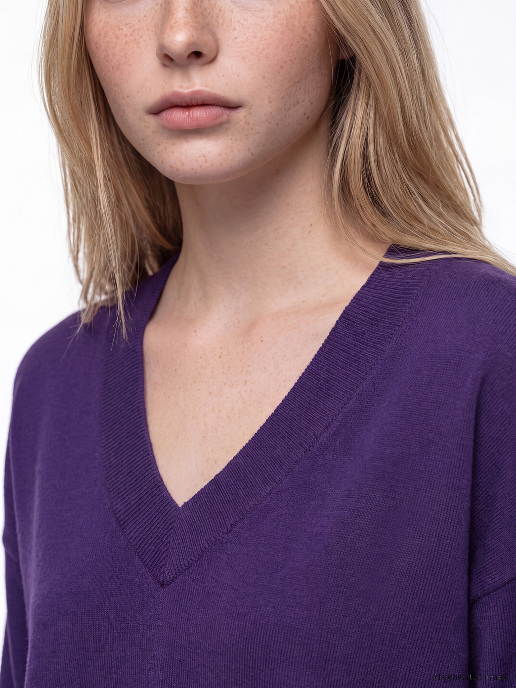 V Neck Women's Knitwear Sweater-2