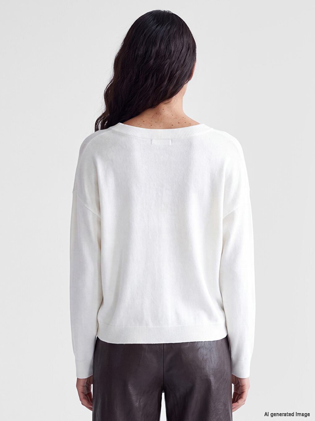 Woman White Sweater-3