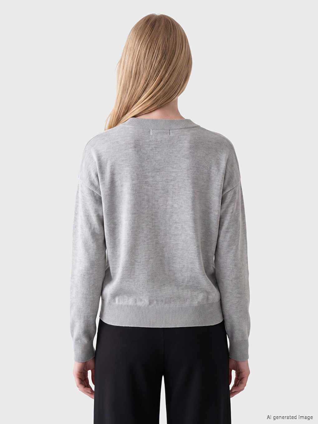 V Neck Oversize Women's Knitwear Sweater-3