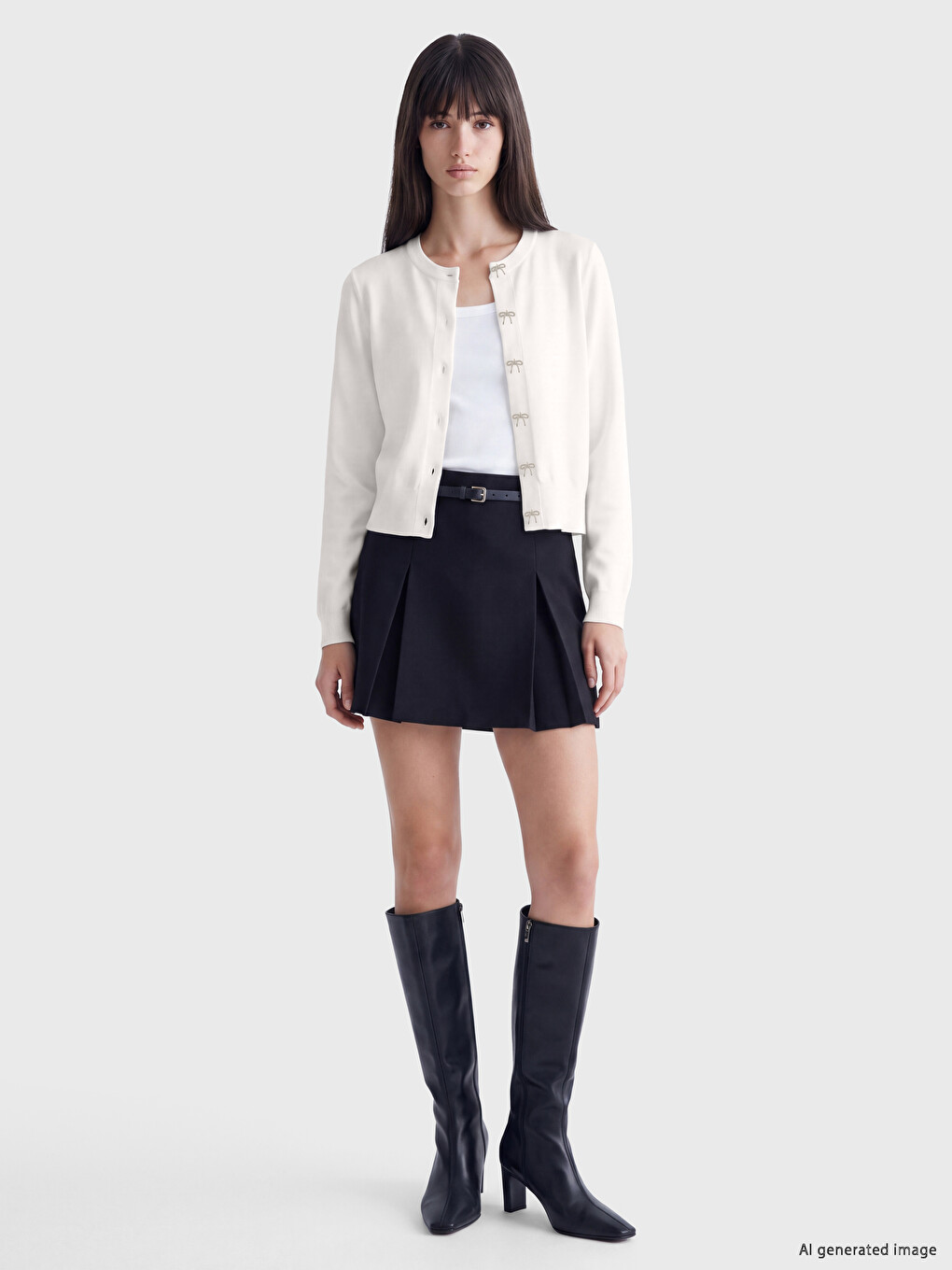 Crew Neck Women's Knitwear Cardigan-1