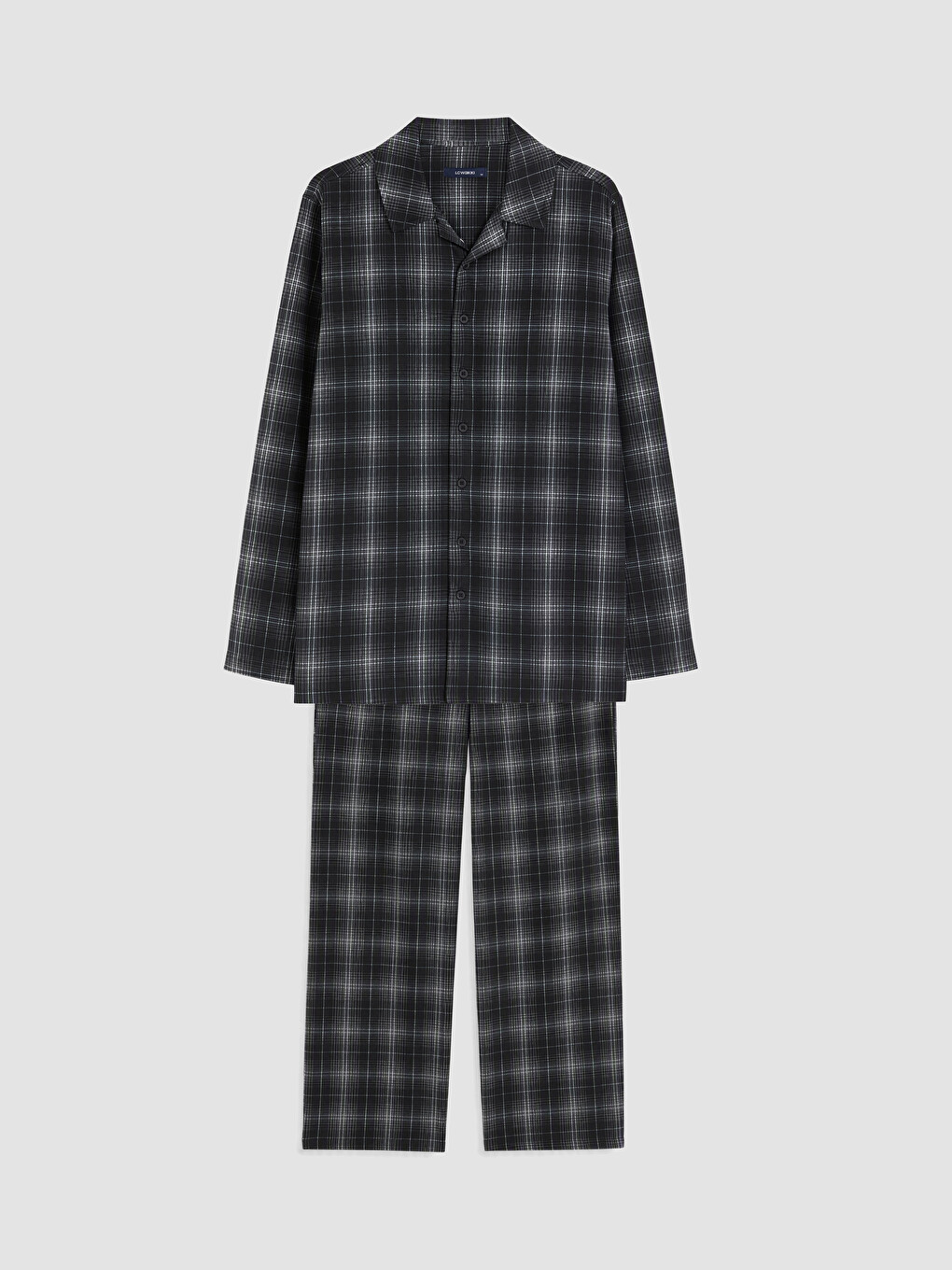 Antrasit Regular Fit Ekose Erkek Pijama Takımı
