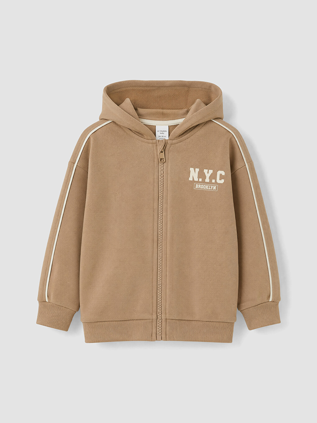 Bej Nyc Baskılı Erkek Bebek Takım 3'lü-1
