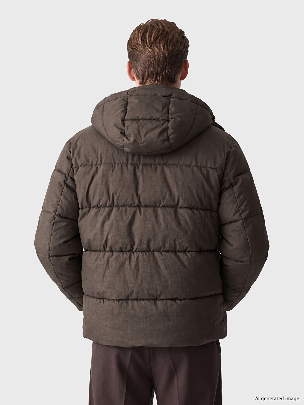 Regular Fit Hooded Men's Puffer Coat-3