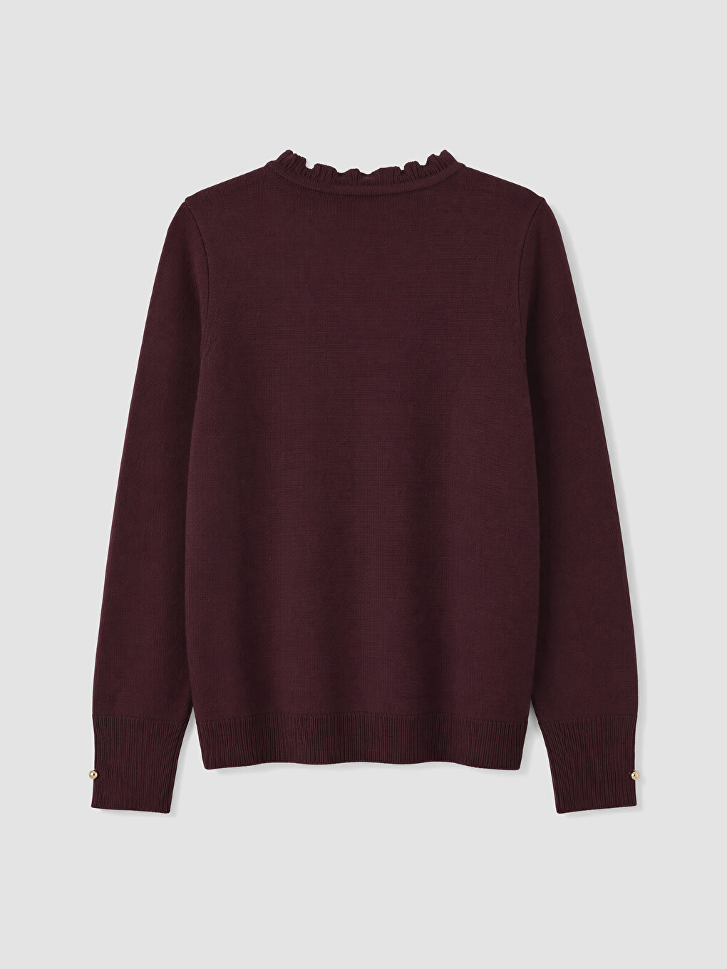 Ruffled Crew Neck Women's Knitwear Sweater-2