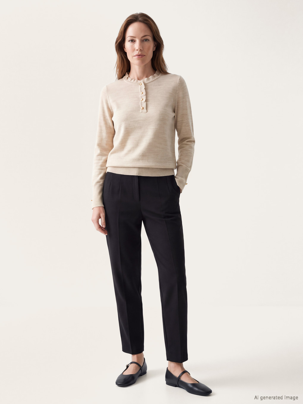 Crew Neck Women's Knitwear Sweater-1
