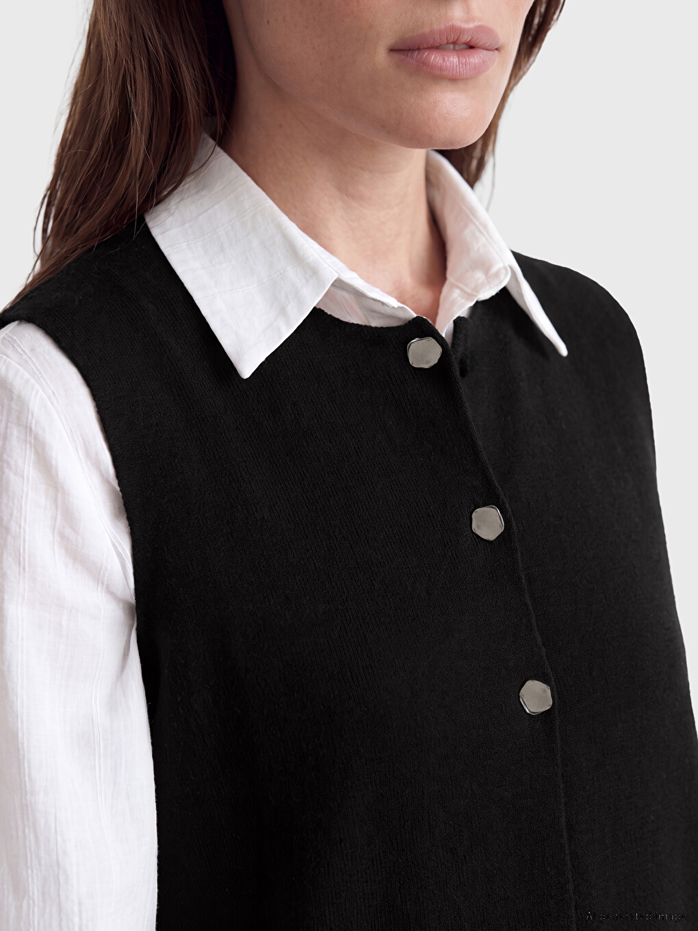 Crew Neck Women's Knitwear Vest-1