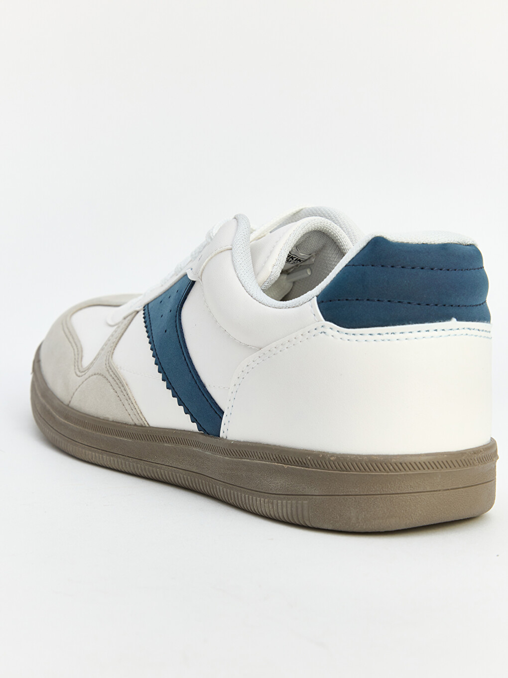 Beyaz Bağcıklı Suni Deri Erkek Sneaker-4