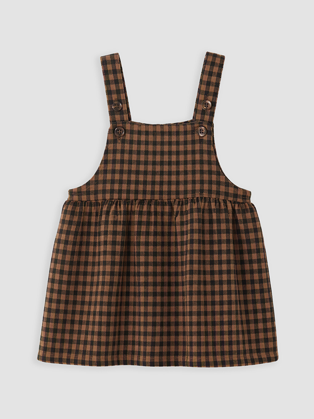Kahverengi Kız Bebek Gabardin Elbise Ve Bluz-1
